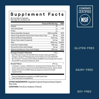 Nutrafol Men's Hair Growth Supplements, Clinically Tested for Visibly Thicker Hair and Scalp Coverage, Dermatologist Recommended - 1 Month Supply