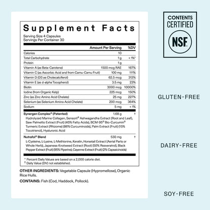 Nutrafol Women's Hair Growth Supplements, Clinically Proven for Visibly Thicker and Stronger Hair, Dermatologist Recommended - 1 Month Supply